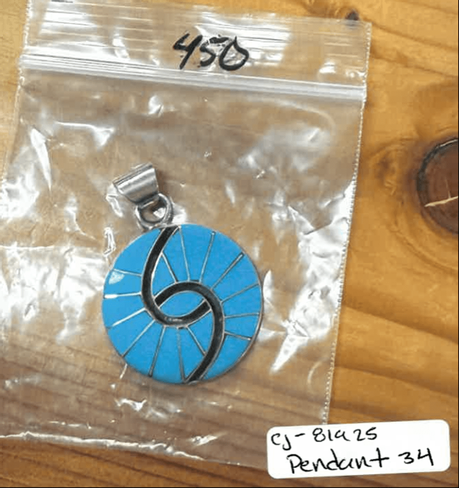 TURQUOISE PENDANT - $450 - Will Leather Goods